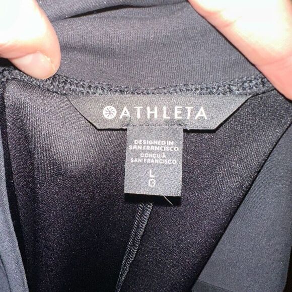 Athleta black wide leg leggings with side slits - Picture 2 of 3